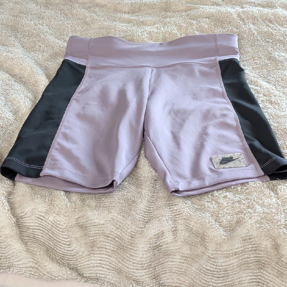 Nike Women's Lavender and Black Athletic Shorts